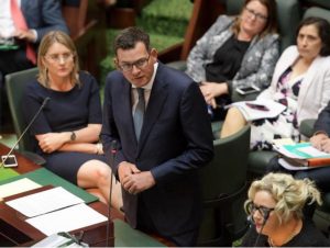 Victorian Premier Daniel Andrews addresses parliament. Picture: AAP/Tracey Nearmy