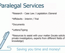 Paralegal Services – saving you time and money