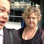 Judy Lorbek outside a Brisbane court at her last appearance.