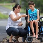 Debbie Waller with her disabled son Keeden. Photo: Quentin Jones